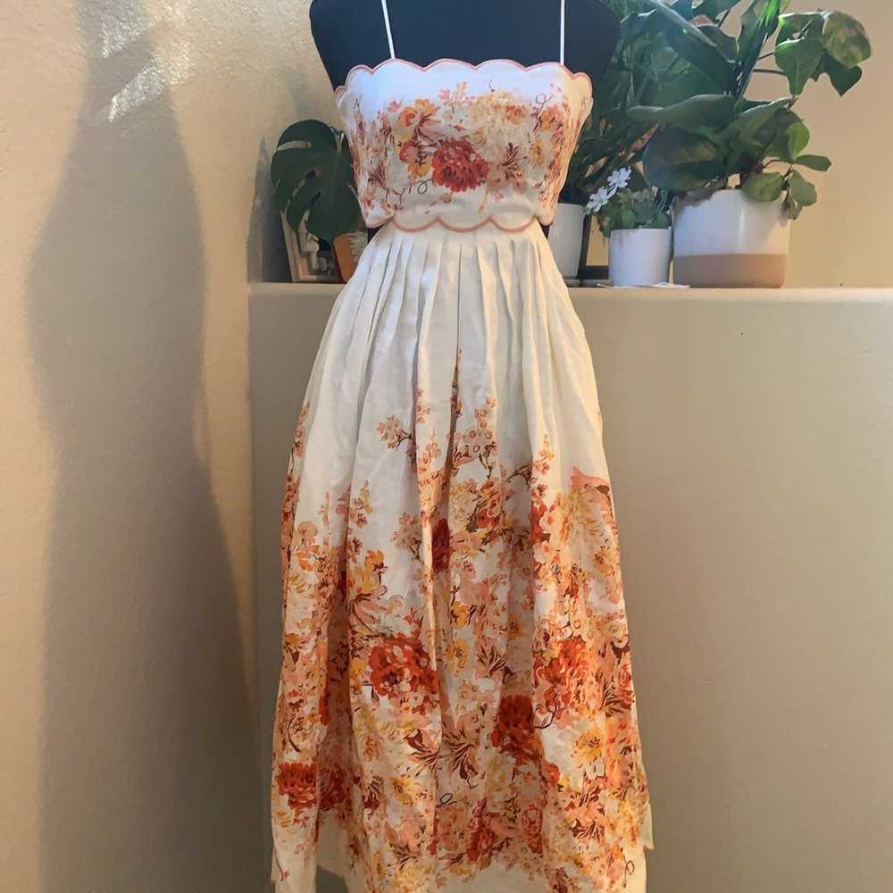 Zimmermann Devi Floral-Print Linen MIDI Dress -Cr… - image 5
