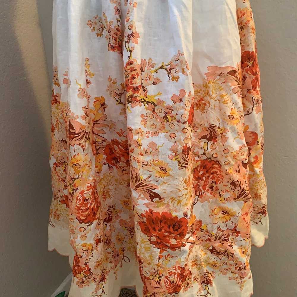 Zimmermann Devi Floral-Print Linen MIDI Dress -Cr… - image 8