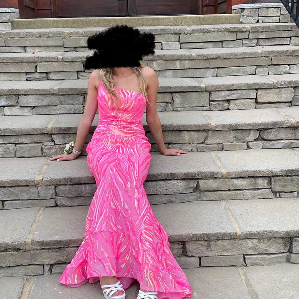 Hot Pink Jovani Prom Dress - image 1