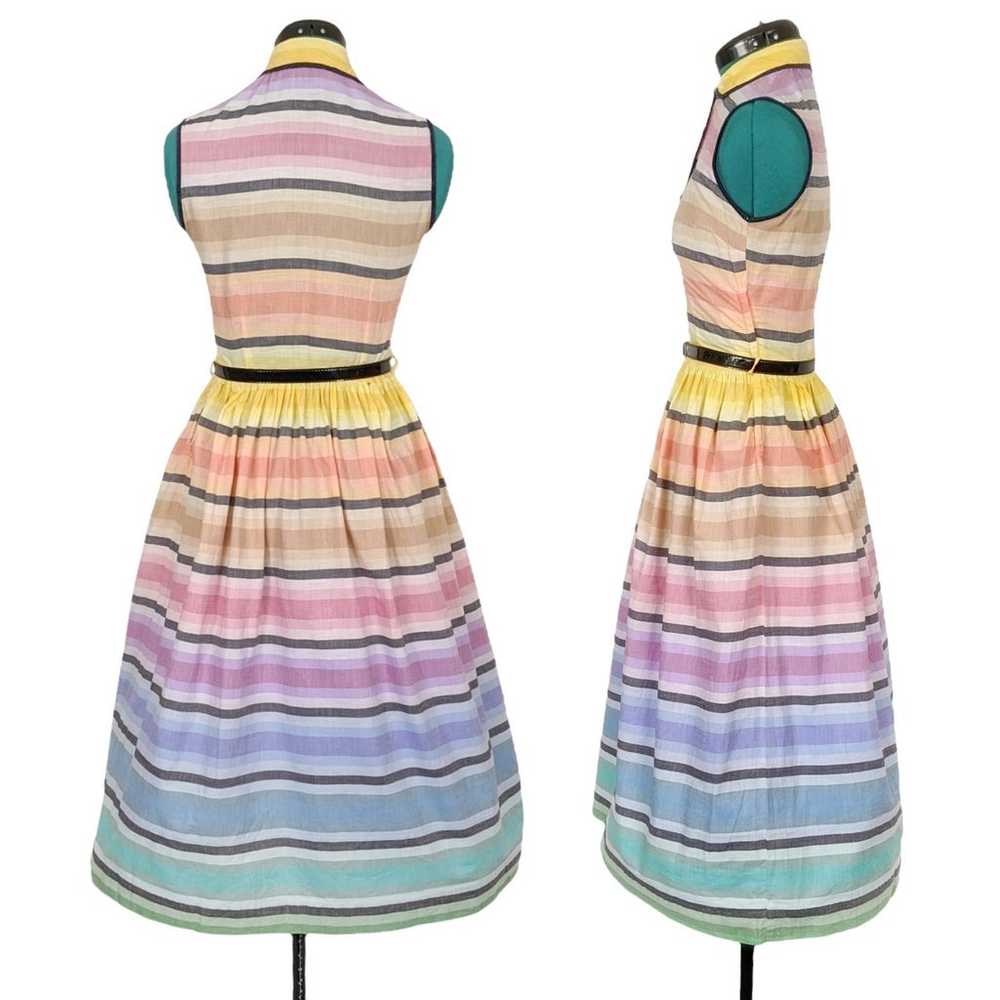 Rare 1950s Rainbow Dress OOAK Holy Grail 1960s Pa… - image 3