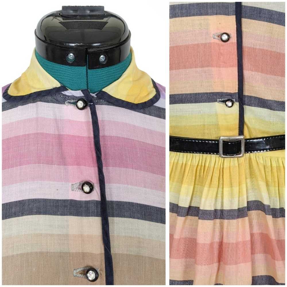 Rare 1950s Rainbow Dress OOAK Holy Grail 1960s Pa… - image 5
