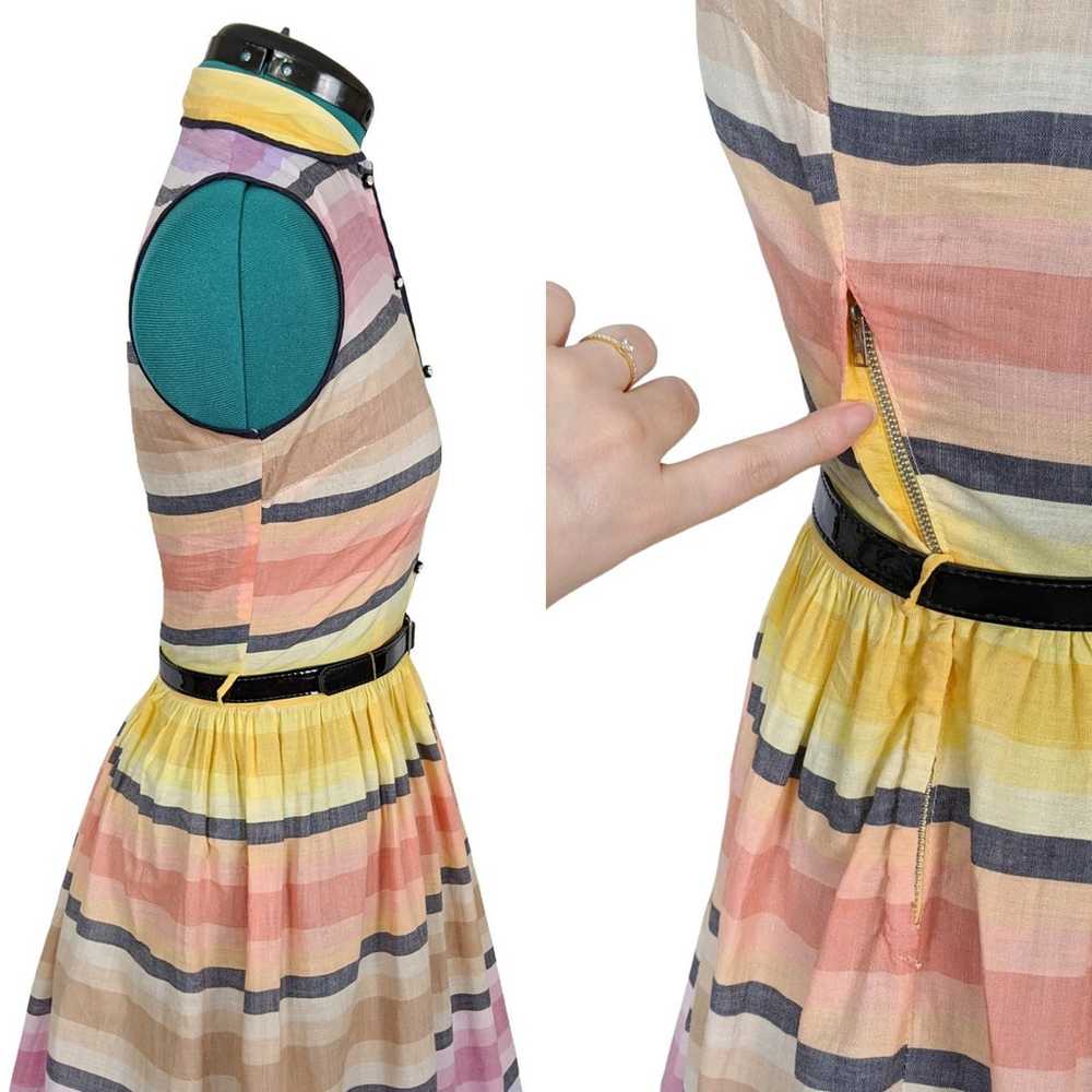 Rare 1950s Rainbow Dress OOAK Holy Grail 1960s Pa… - image 7