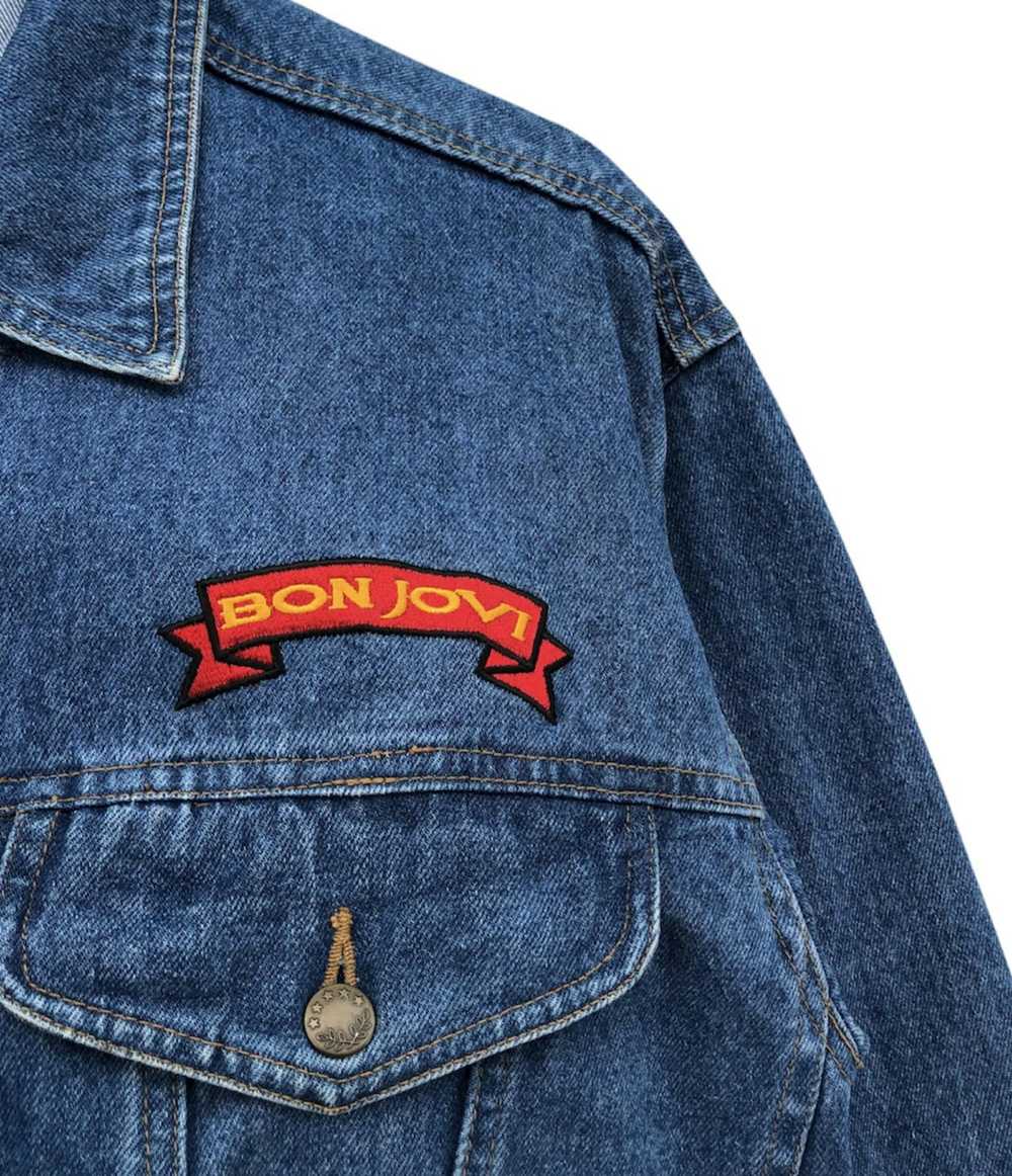 Bon Jovi × Denim Jacket × Vintage Bon Jovi Blue P… - image 4