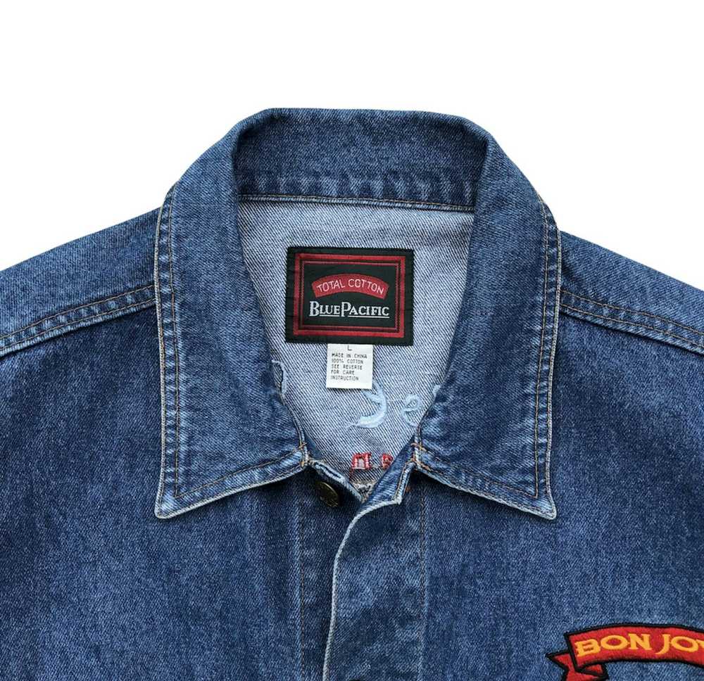 Bon Jovi × Denim Jacket × Vintage Bon Jovi Blue P… - image 6
