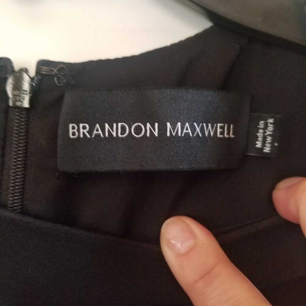 Brandon Maxwell Asymmetric Crepe Mini Dress size … - image 6