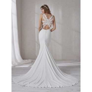 Pronovias Manon Crepe Mermaid Gown Ivory Size 10