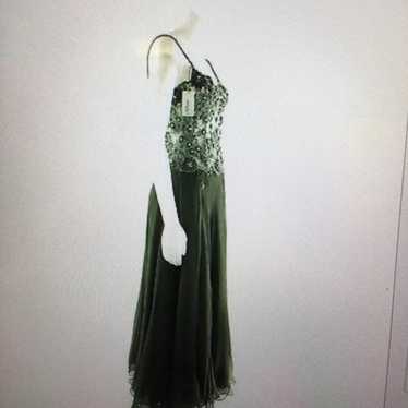 Claudia Acre Emerald Lace Evening Gown - image 1