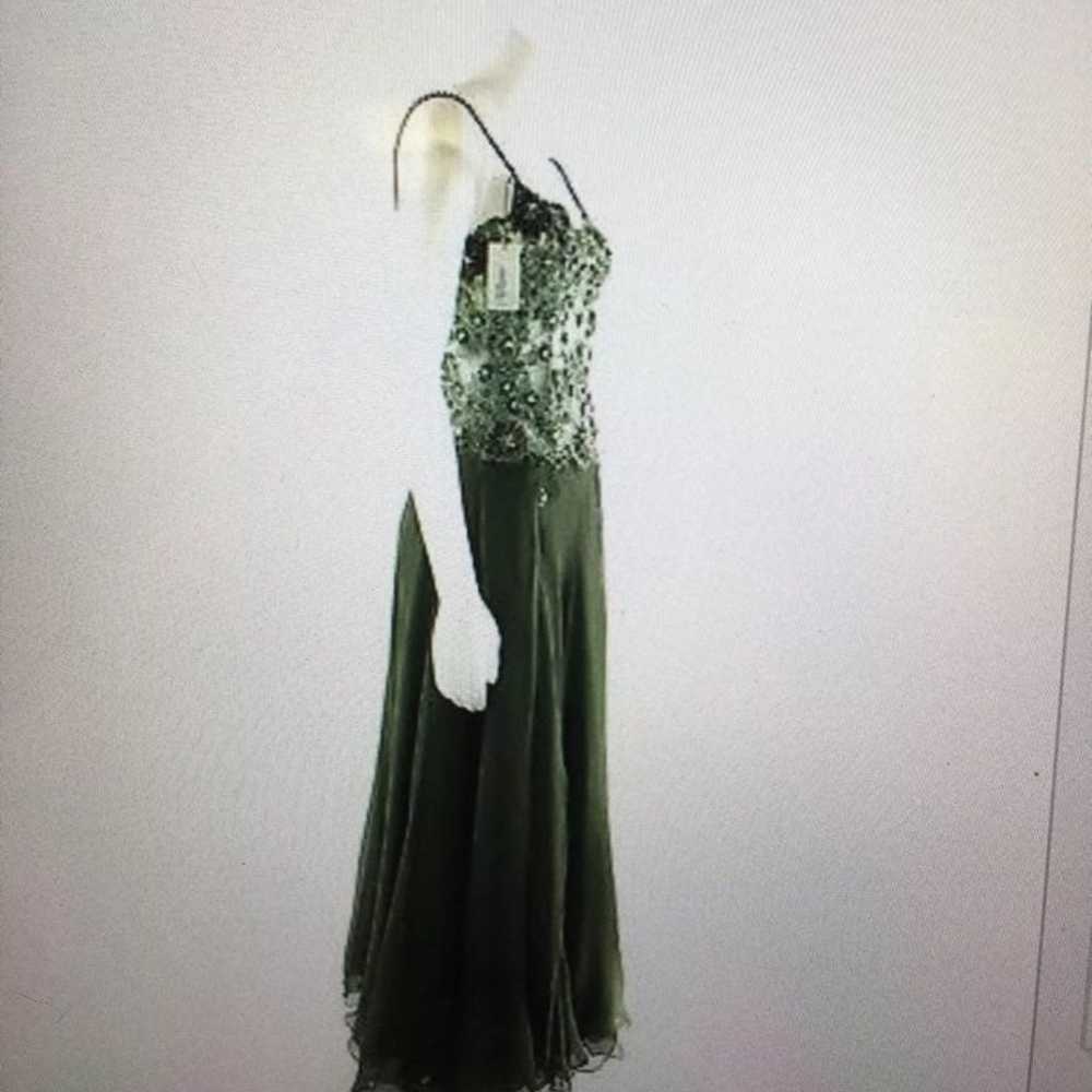 Claudia Acre Emerald Lace Evening Gown - image 4