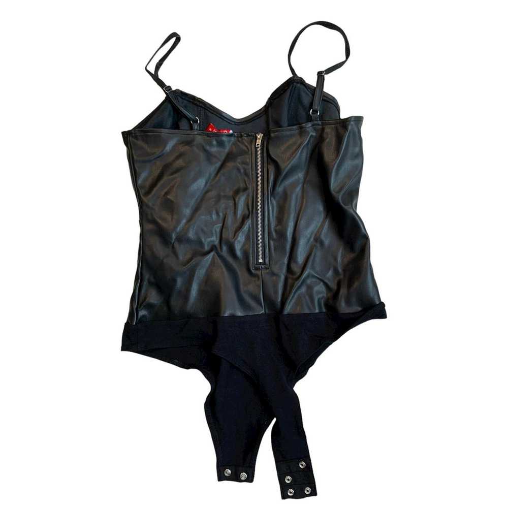 Guess GUESS Faux-Leather Bodysuit Womens Size M B… - image 6