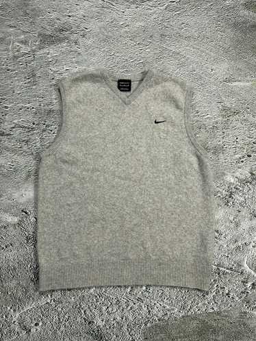 Nike × Vintage Nike vintage grey sweater vest ten… - image 1