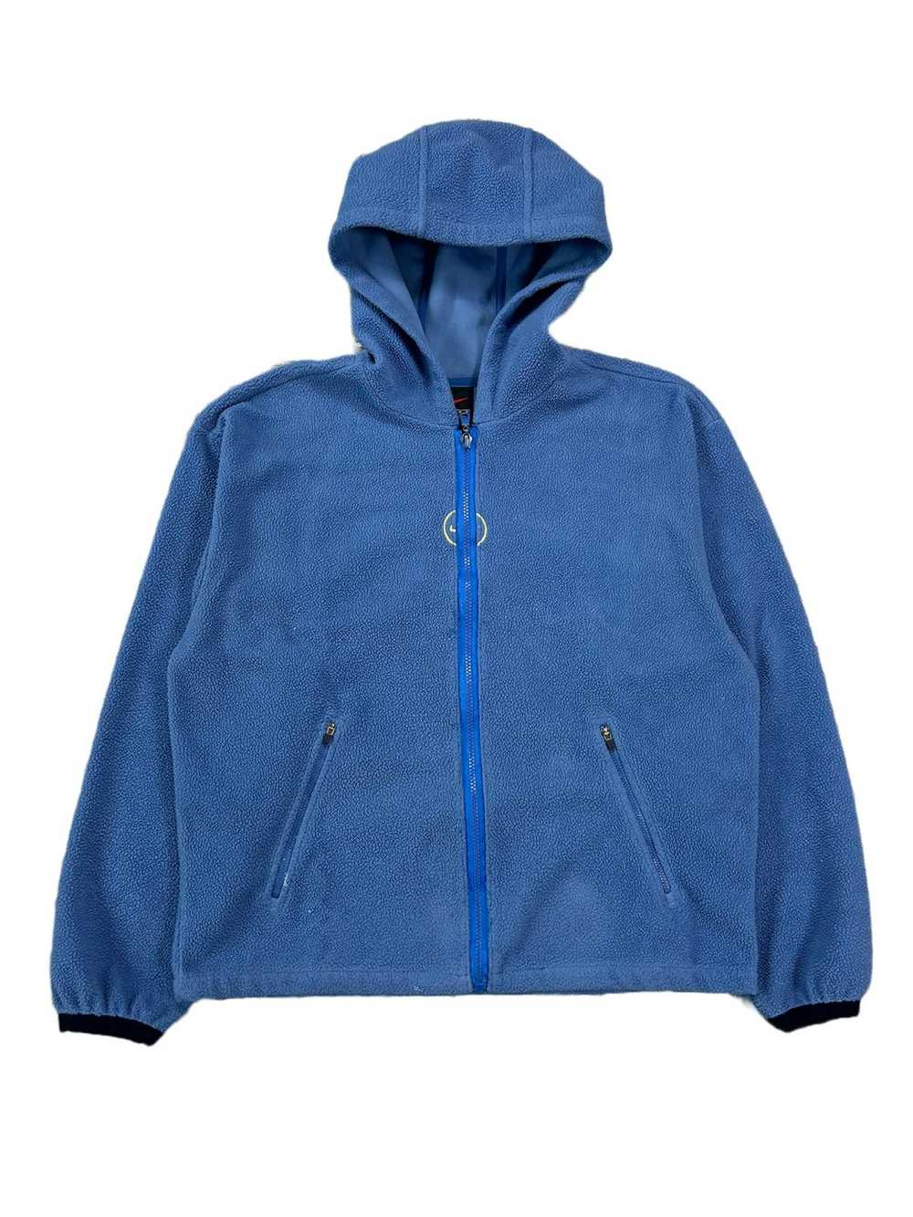 Nike × Vintage Nike fleece zip hoodie blue sherpa… - image 9