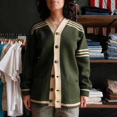 Vintage 1950's Wool Cardigan Forest Green