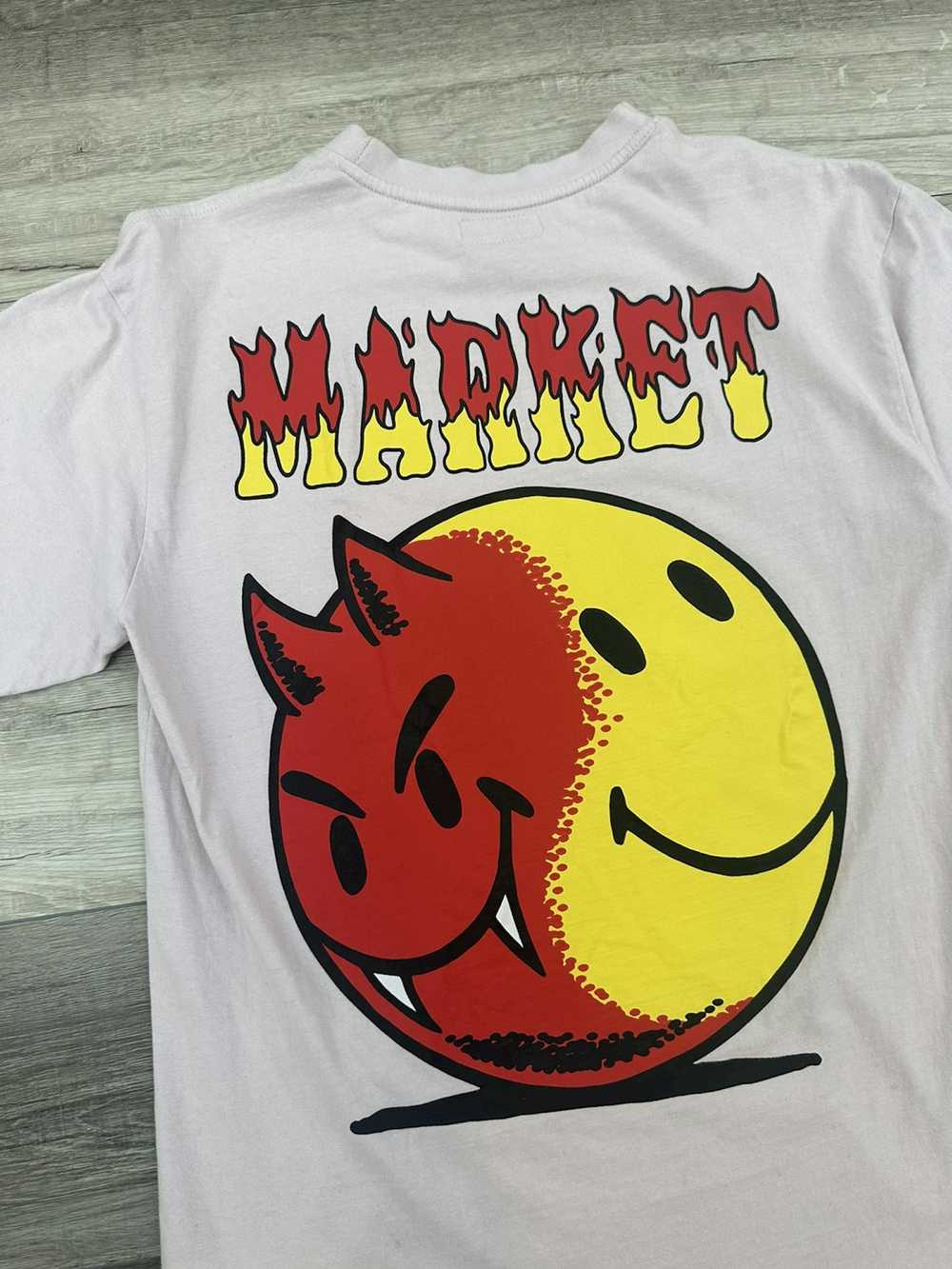 Market Market Devil / Smiley Face Flames Tee Sz. … - image 5