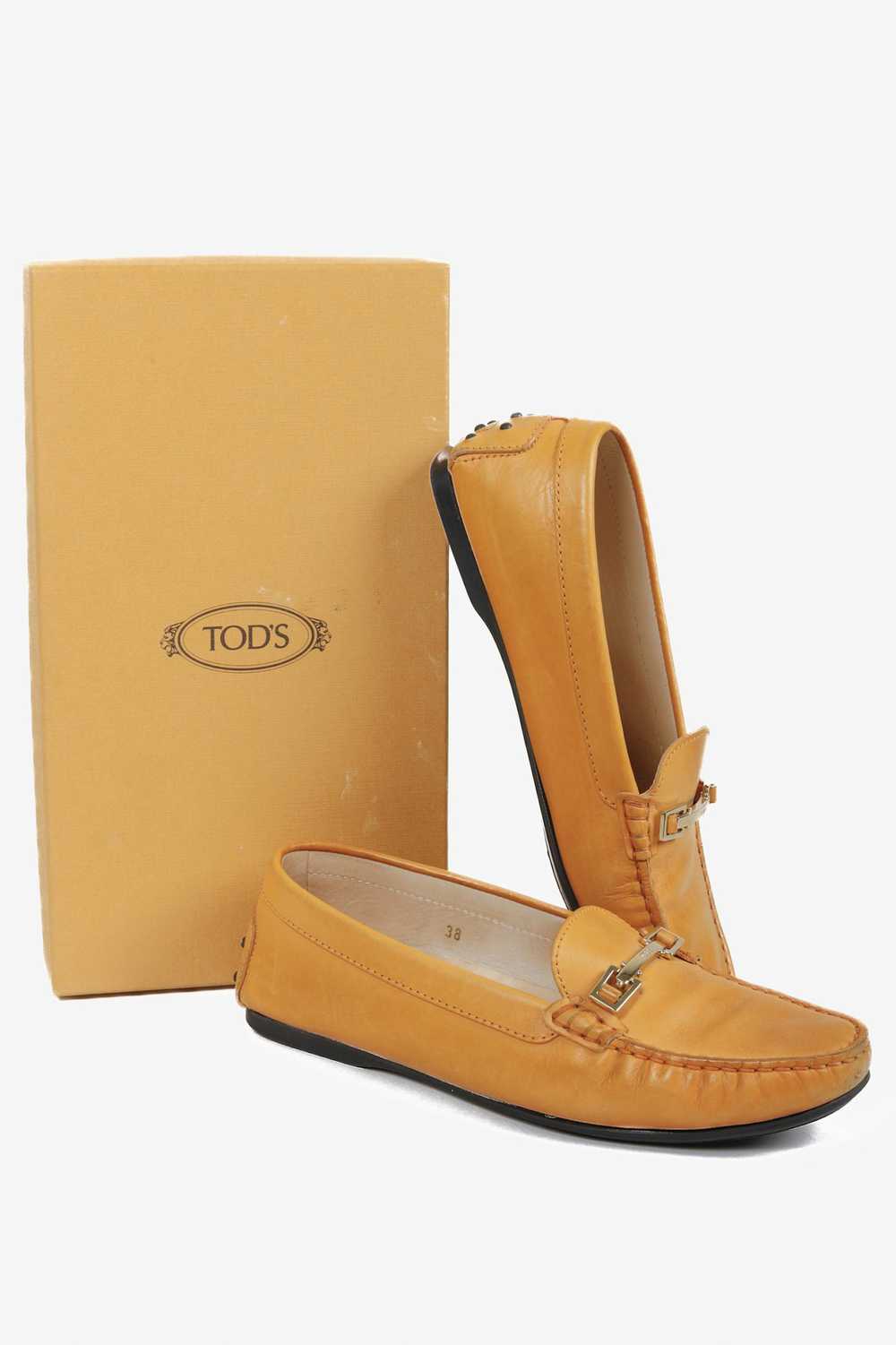 Tod's Tod's Orange Leather Driving Loafers - image 10