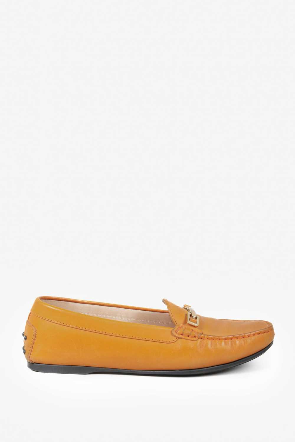 Tod's Tod's Orange Leather Driving Loafers - image 1