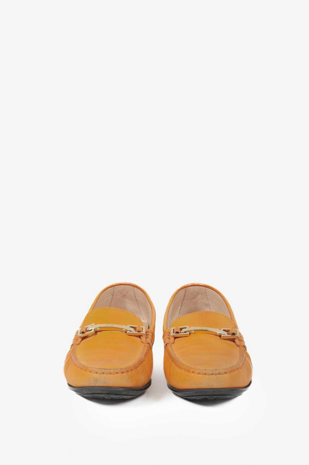 Tod's Tod's Orange Leather Driving Loafers - image 3