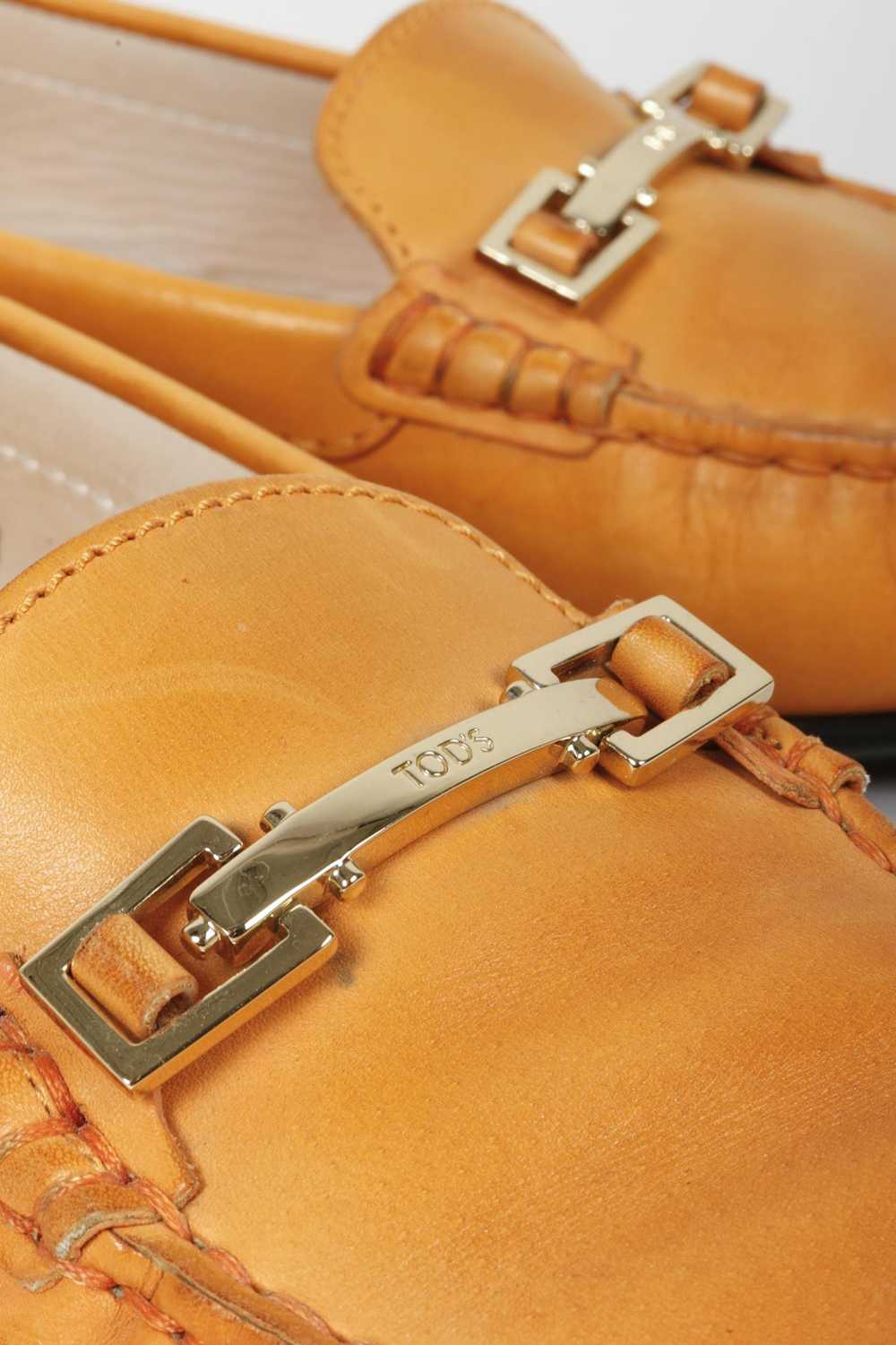 Tod's Tod's Orange Leather Driving Loafers - image 7