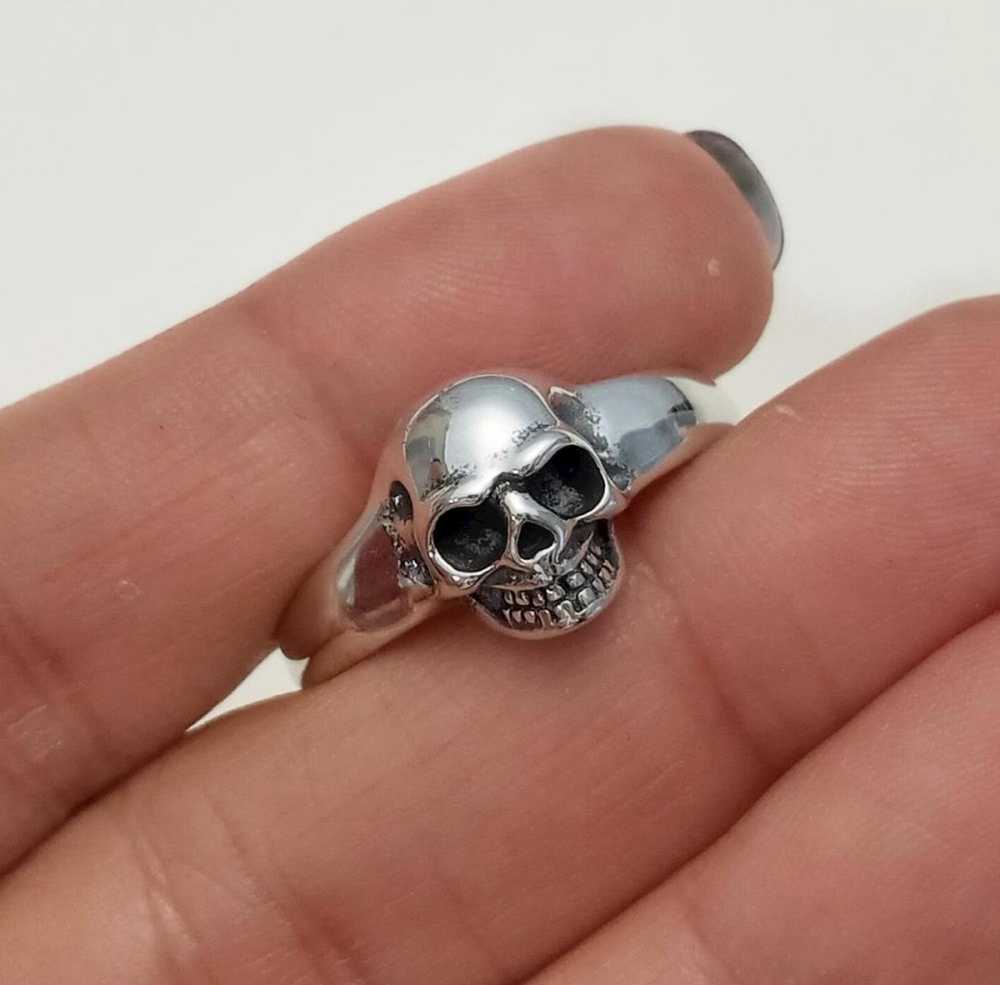 Sterling Silver 925 sterling silver skull ring si… - image 2