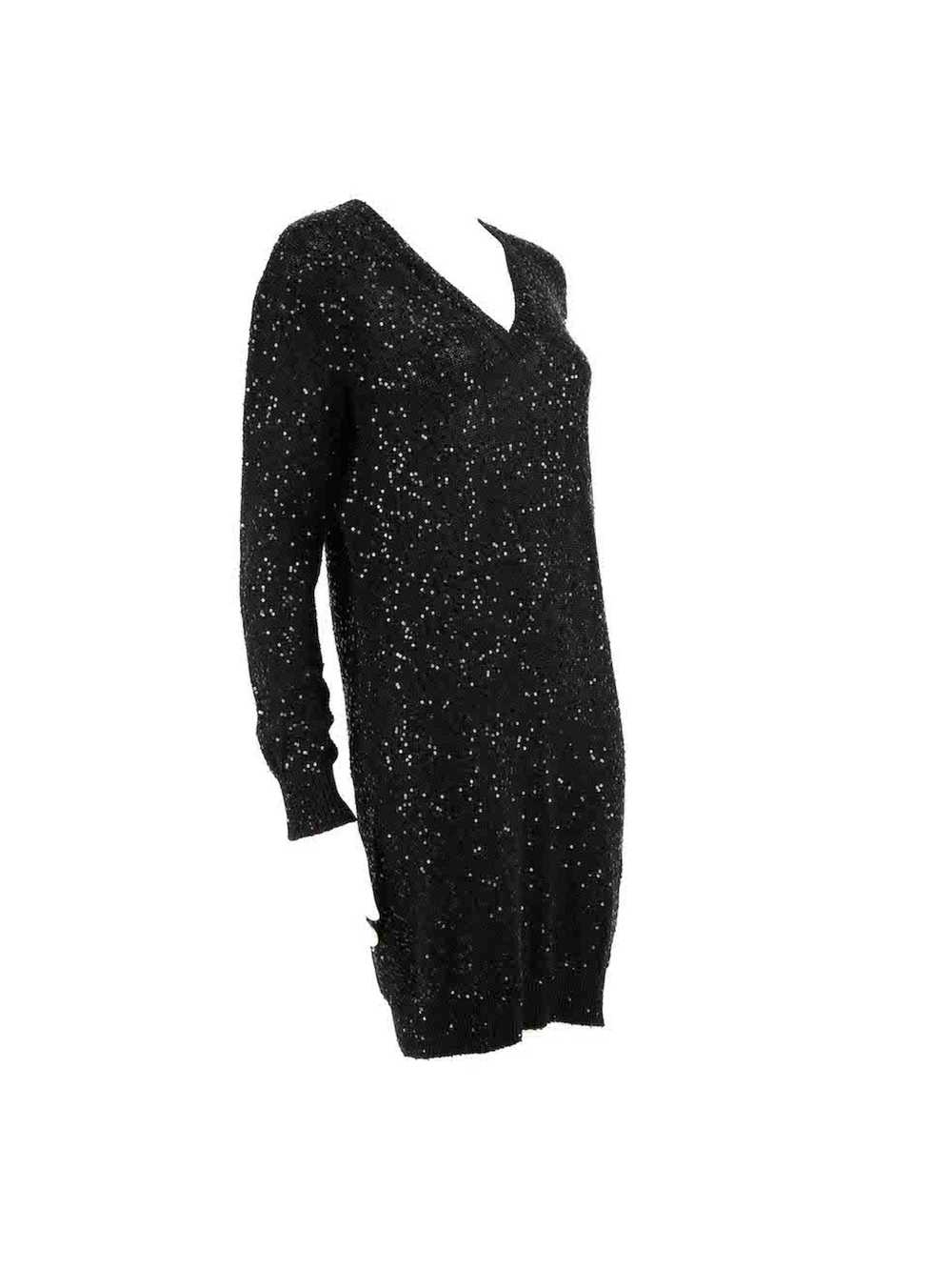 Stella McCartney Black Knit Sequinned Mini Dress - image 2