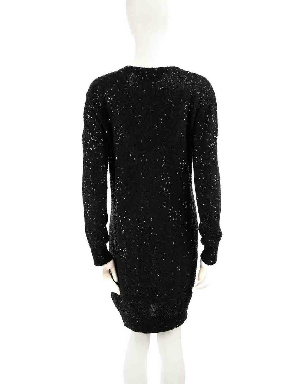 Stella McCartney Black Knit Sequinned Mini Dress - image 3