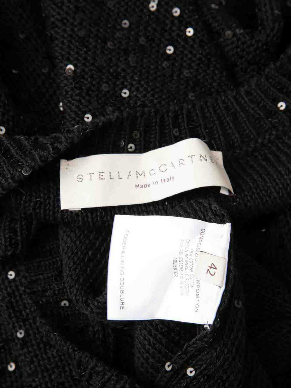 Stella McCartney Black Knit Sequinned Mini Dress - image 4