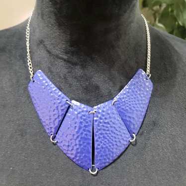 Other My Style Fashion Blue Color Hammered Metal … - image 1