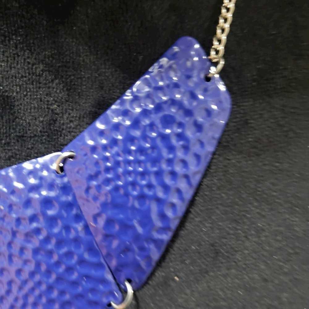 Other My Style Fashion Blue Color Hammered Metal … - image 3