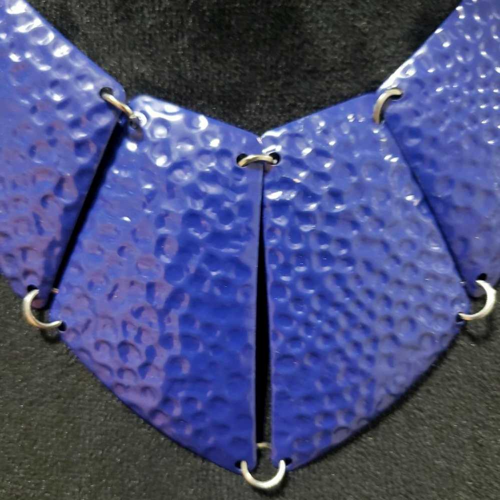 Other My Style Fashion Blue Color Hammered Metal … - image 4