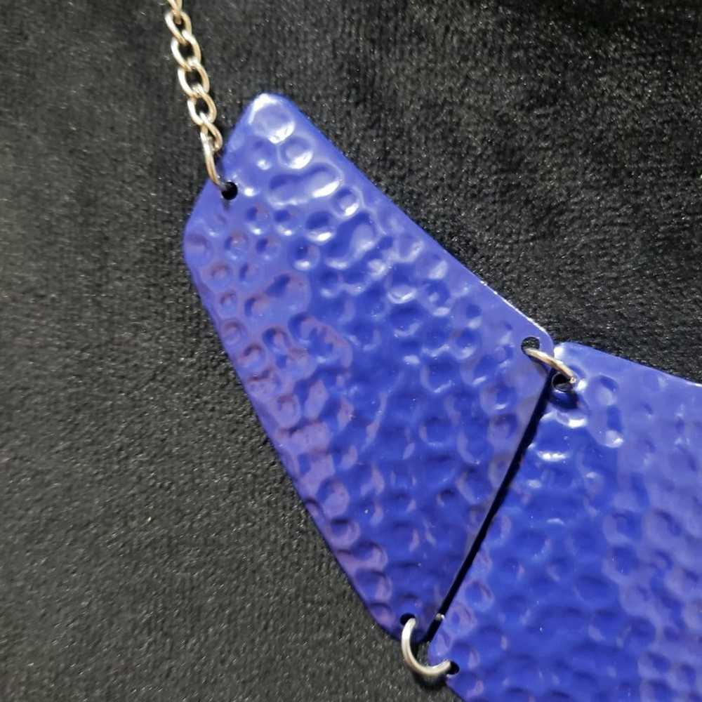 Other My Style Fashion Blue Color Hammered Metal … - image 5