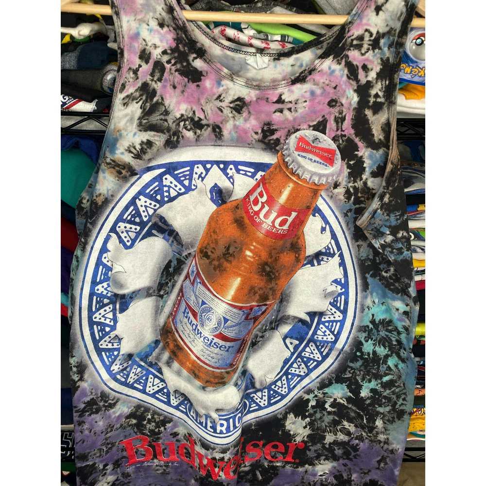 Budweiser Vintage 90s Budweiser Tye Dye Beer Grap… - image 2