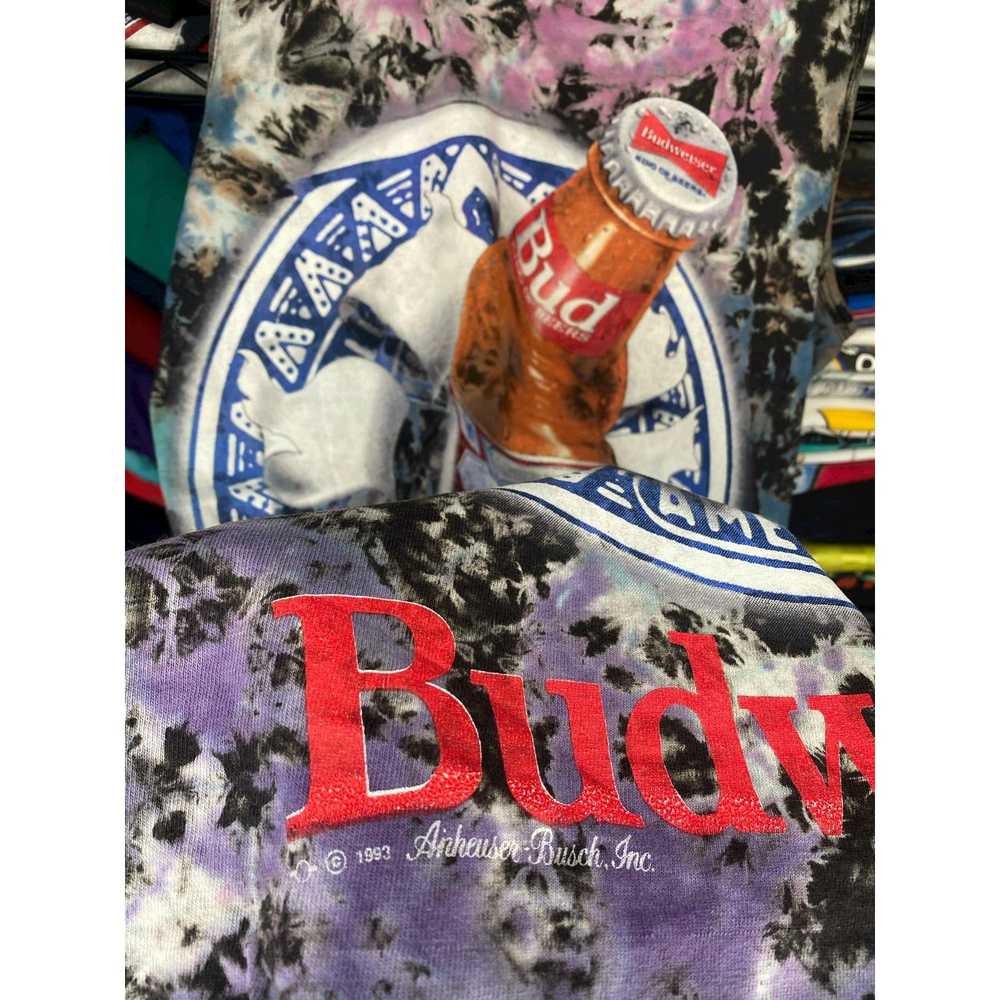 Budweiser Vintage 90s Budweiser Tye Dye Beer Grap… - image 3