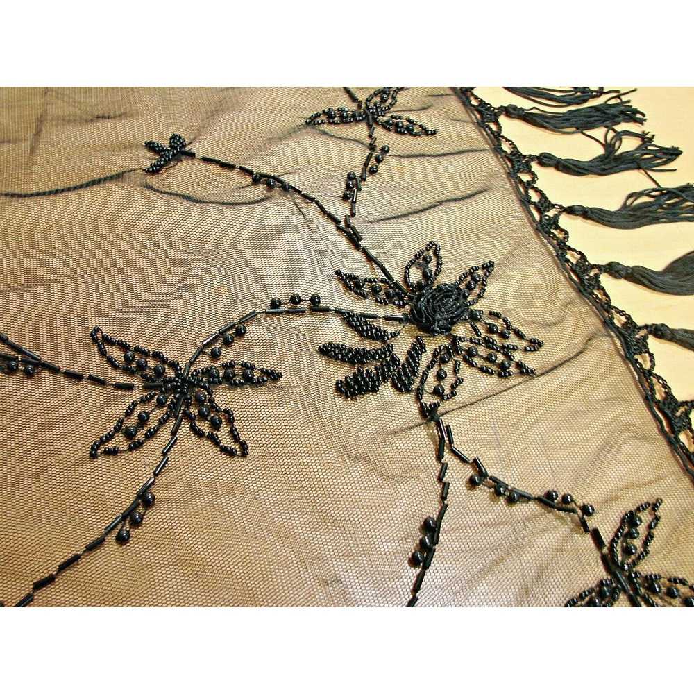 Other × Vintage Womens Black Tulle Embroidered Fl… - image 10