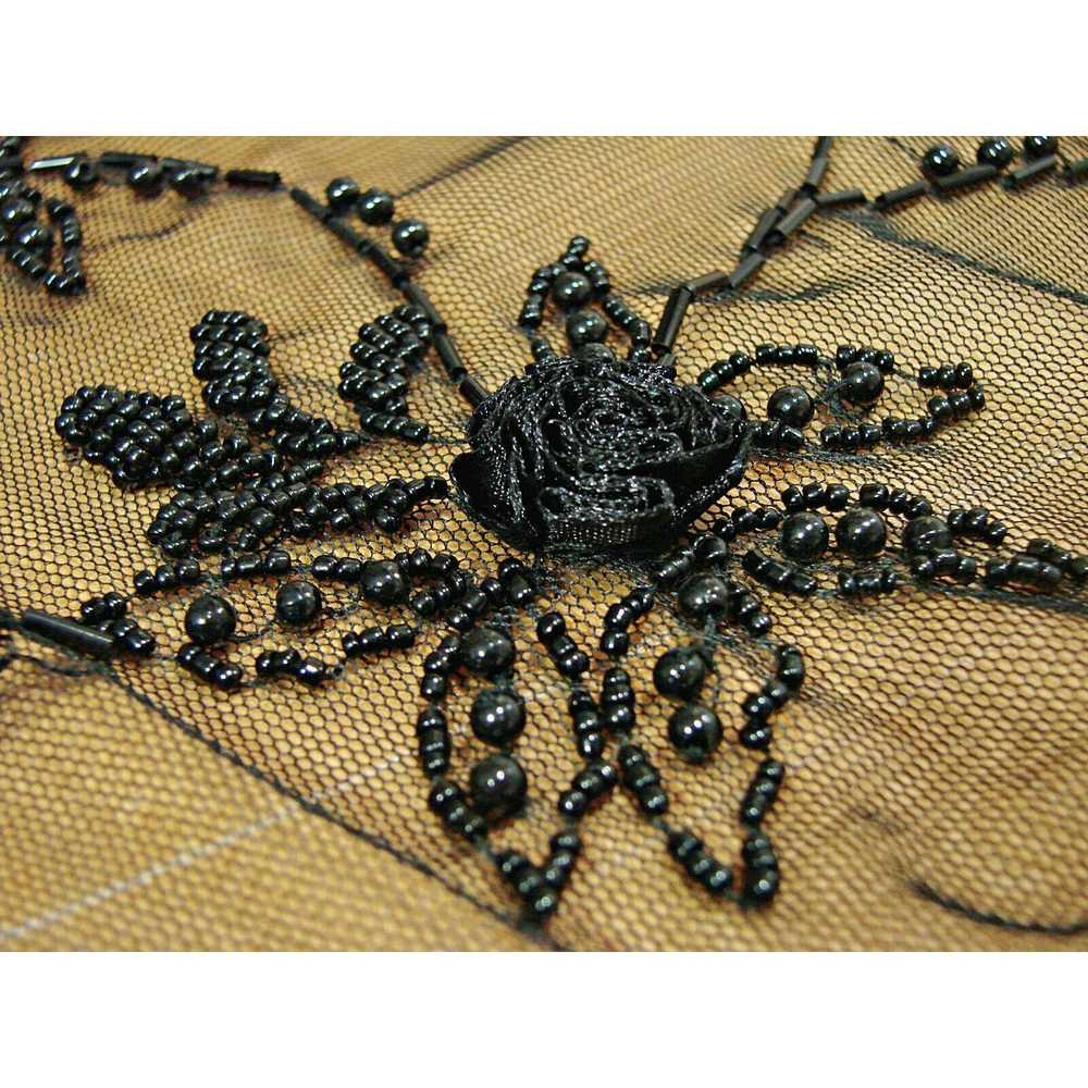 Other × Vintage Womens Black Tulle Embroidered Fl… - image 11