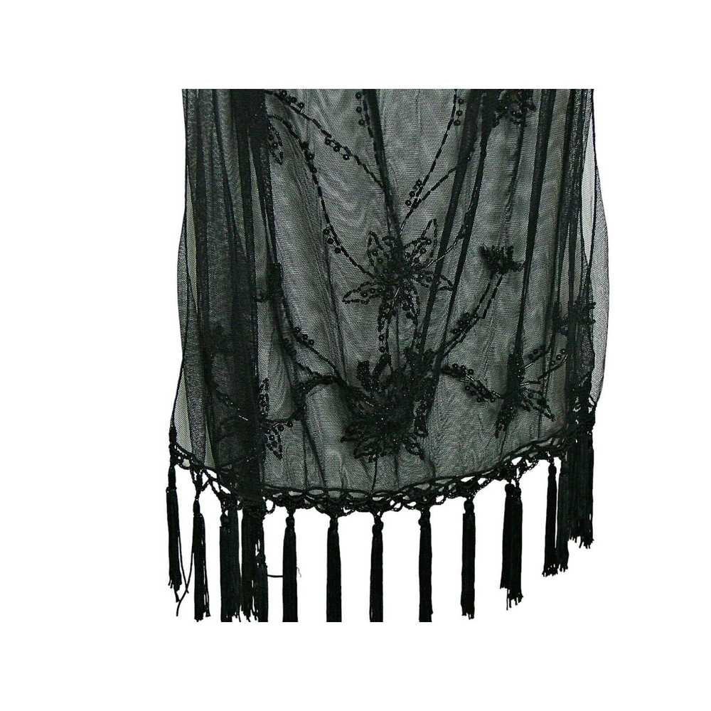 Other × Vintage Womens Black Tulle Embroidered Fl… - image 3