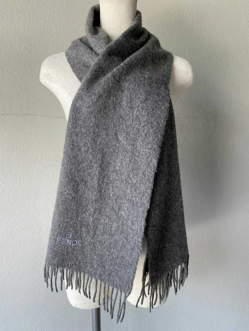 Fendi Fendi wool grey scarf - image 7