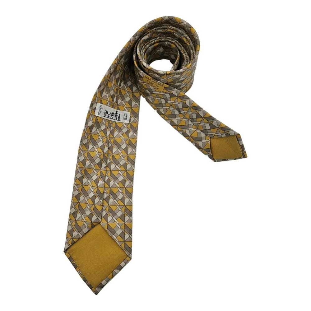 Hermes HERMÈS 5350 TA Geometric Silk Tie FRANCE 6… - image 6