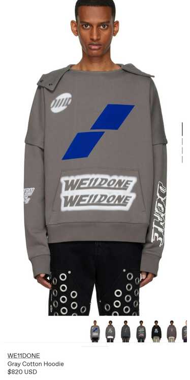 WE11DONE We11done Grey Cotton Hoodie - image 1