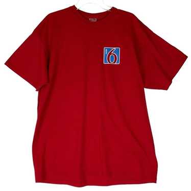 Motel 6 Logo T Shirt Size 2XL Red Cotton Blend Sho