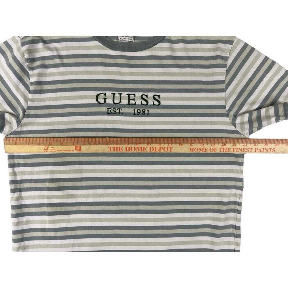 Guess Los Angeles Men Green Striped Crew Neck Sho… - image 3