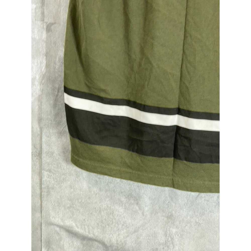 GUESS Men's Olive Green Striped Crewneck Short Sl… - image 10