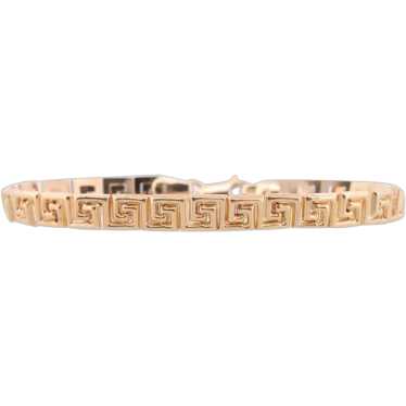 14K Greek KEY Chain Bracelet. 14k Yellow Gold Poli