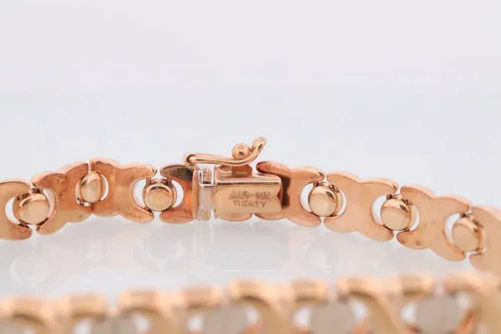 Screw Head Link Bracelet 14k Gold. XO XO Fancy 14… - image 4