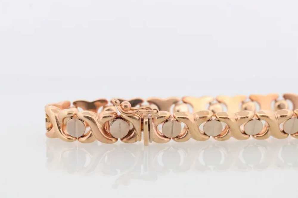 Screw Head Link Bracelet 14k Gold. XO XO Fancy 14… - image 5