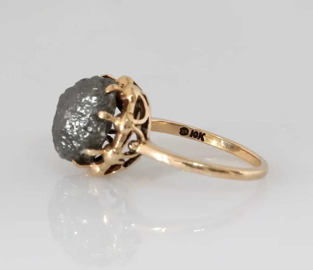 Uncut Fancy Gray Diamond Ring | 10K Yellow Gold |… - image 6