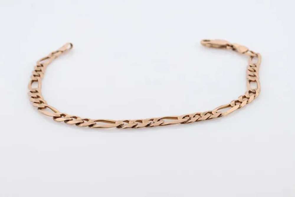 10k Figaro Chain Bracelet. 10k Solid Yellow Gold … - image 2