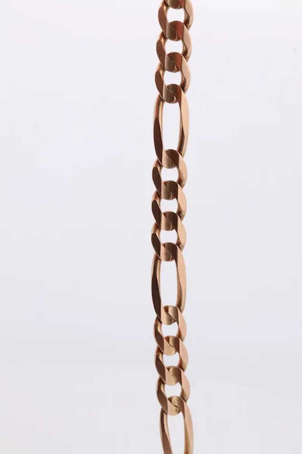10k Figaro Chain Bracelet. 10k Solid Yellow Gold … - image 3