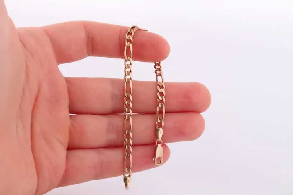 10k Figaro Chain Bracelet. 10k Solid Yellow Gold … - image 5