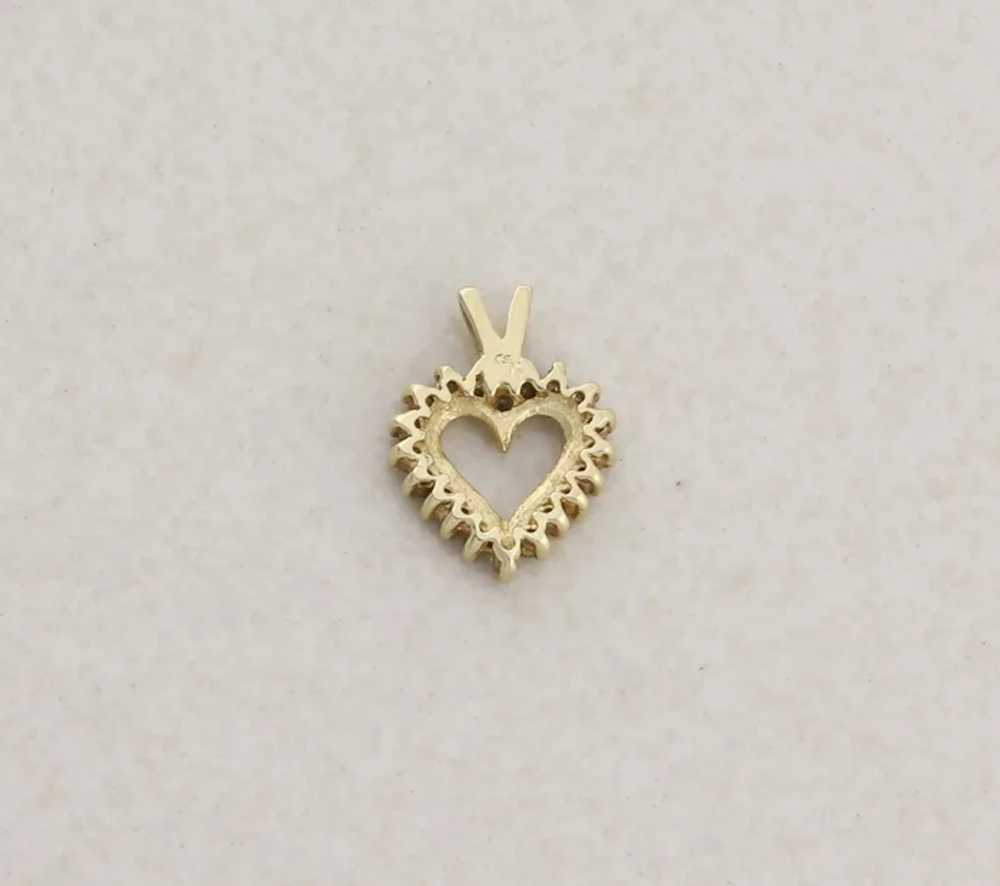 Pendant Only 14k Yellow Gold Diamond Heart Pendant - image 2