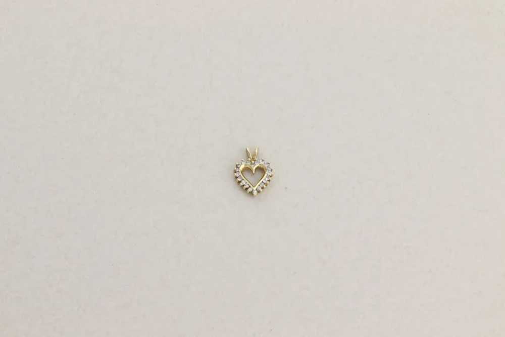 Pendant Only 14k Yellow Gold Diamond Heart Pendant - image 5