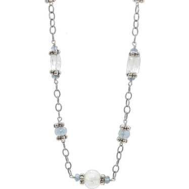 Laura Gibson Necklace. Gibson Sterling Silver Aqu… - image 1